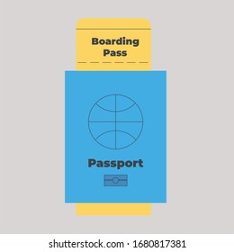 Icon passport boarding pass airport