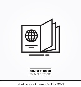 Icon passport single icon graphic designer