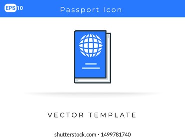 Icon Passport For Website, Infographic Element. Vector Illustration