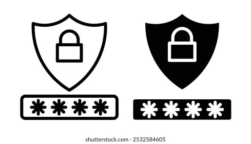 Icon of a password entry field with asterisks, symbolizing security, privacy, or login.
