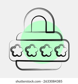 Senha do ícone. Elementos de rede da Internet. Ícone no estilo de ponto de cor.