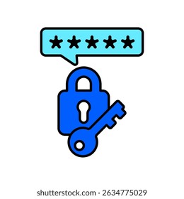 Icono de una Contraseña, aislado contra un fondo limpio.