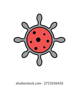 Icono de un patógeno, aislado contra un fondo limpio.