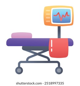 An icon of patient room in flat style 