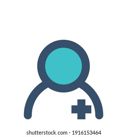 icon patient using filled line style and blue color