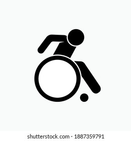 icon Patient in a Wheelchair. Sign of Disability Person, Disabled People Symbol - Vector Logo Template. 