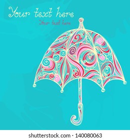 Icon pattern umbrella with space for text - vector