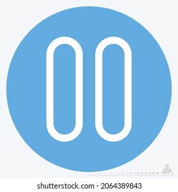 Icon Pause - Blue Eyes Style - Simple illustration, Editable stroke, Design template vector, Good for prints, posters, advertisements, announcements, info graphics, etc.