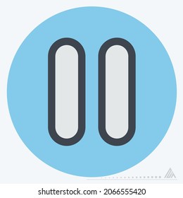 Icon Pause - Color Mate Style - Simple illustration, Editable stroke, Design template vector, Good for prints, posters, advertisements, announcements, info graphics, etc.