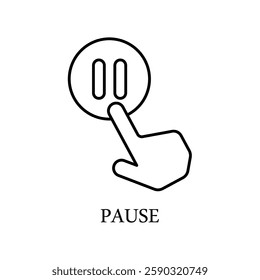 Icon a pause, isolated against a clean background.