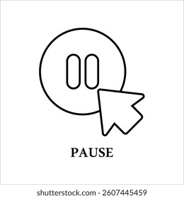 Icon a pause, isolated against a clean background.