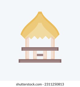 Icon Pavilion Cottage. related to Hawaii symbol. flat style. simple design editable. vector