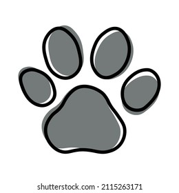 Icon - paw on a white background.
