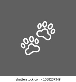 Icon of paw prints. Pet, dog, mammal, Animal concept. Can be used for topics like zoo, hunting, veterinarian