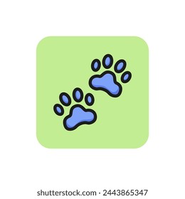 Icon of paw prints. Pet, dog, mammal, Animal concept. Can be used for topics like zoo, hunting, veterinarian