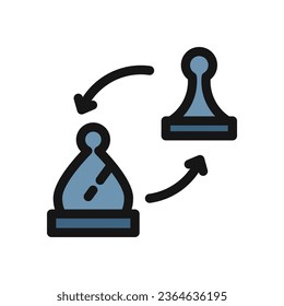 icon pawn and bishop, chess game, editable file