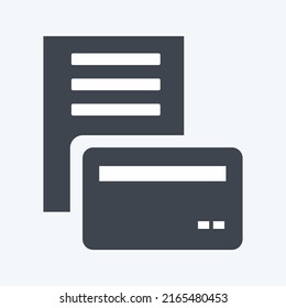 Icon Pay via Card. suitable for Education symbol. glyph style. simple design editable. design template vector. simple symbol illustration