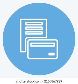 Icon Pay via Card. suitable for Education symbol. blue eyes style. simple design editable. design template vector. simple symbol illustration