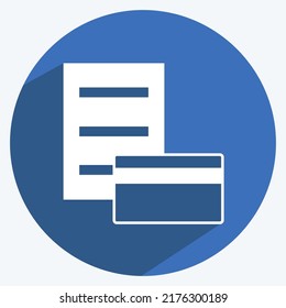 Icon Pay via Card. suitable for digital web symbol. long shadow style. simple design editable. design template vector. simple symbol illustration