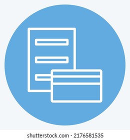 Icon Pay via Card. suitable for digital web symbol. blue eyes style. simple design editable. design template vector. simple symbol illustration