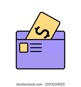 Icon a paycheck, isolated against a clean background.
