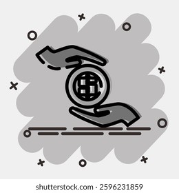 Icon payment. Economy elements. Icon in comic style.