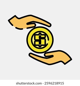Icon payment. Economy elements. Icon in filled line style.