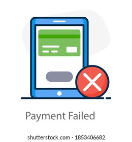 An Icon Of Payment Failed, Cancel Card Transaction Concept