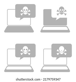 icon, pc virus danger, vector illustration