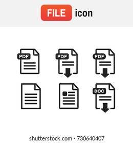 Icon pdf document. PDF file download icon. Document text, symbol web