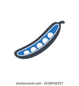 Icon of a pea pod with visible peas inside.