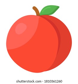 An icon of peach fruit, healthy diet 