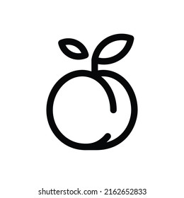 Icon of peach outline vector flat design