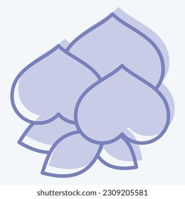 Icon Peach. related to Chinese New Year symbol. two tone style. simple design editable