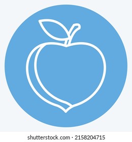 Icon Peach. suitable for Fruits and Vegetables symbol. blue eyes style. simple design editable. design template vector