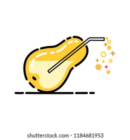 icon pear juice flat design