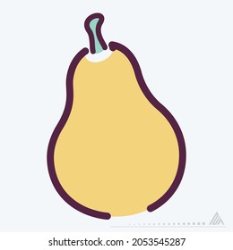 Icon Pear - Line Cut Style - Simple illustration, Editable stroke, Design template vector, Good for prints, posters, advertisements, announcements, info graphics, etc.