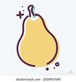 Icono Pear - Modelo MBE - Ilustración simple, trazo editable, vector de plantilla de diseño, Buena para impresiones, carteles, anuncios, anuncios, gráficos de información, etc.