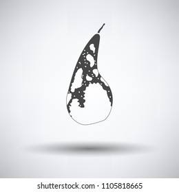 Icon of Pear on gray background, round shadow. Vector illustration.
