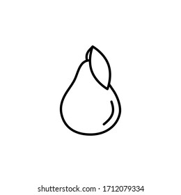 The icon of pear. Outline illustration vector. Pictogram for web page, mobile app, promo. UI UX GUI design element. Editable stroke. Vector.