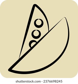 Icono Peas. relacionado con el símbolo Frutas y Verduras. estilo dibujado a mano. diseño simple editable. ilustración simple