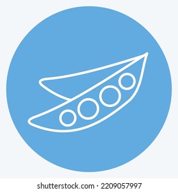 Icon Peas. suitable for Nuts symbol. blue eyes style. simple design editable. design template vector. simple illustration