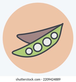 Icon Peas. suitable for Nuts symbol. color mate style. simple design editable. design template vector. simple illustration