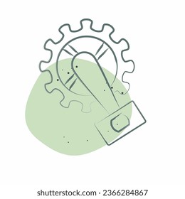 Icon Pedal related to Bicycle symbol. Color Spot Style. simple design editable. simple illustration