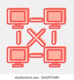 Ícone ponto a ponto. Elementos de moeda criptografada. Ícone no estilo de dois tons.