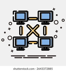 Ícone ponto a ponto. Elementos de moeda criptografada. Ícone no estilo MBE.