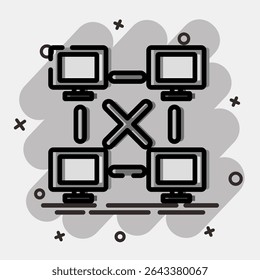 Ícone ponto a ponto. Elementos de moeda criptografada. Ícone em estilo cômico.