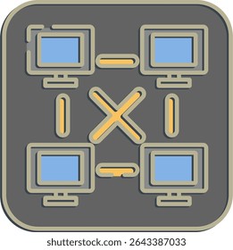 Ícone ponto a ponto. Elementos de moeda criptografada. Ícone no estilo em alto-relevo.