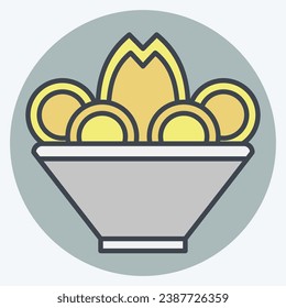 Icon Pelmeni. related to Russia symbol. color mate style. simple design editable. simple illustration