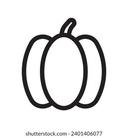 Icon pemain outline, vegetable, food. For use Halloween, colour page, harvest